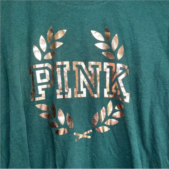 PINK Ivy Green & Gold Bling SS Tee - Picture 3 of 5